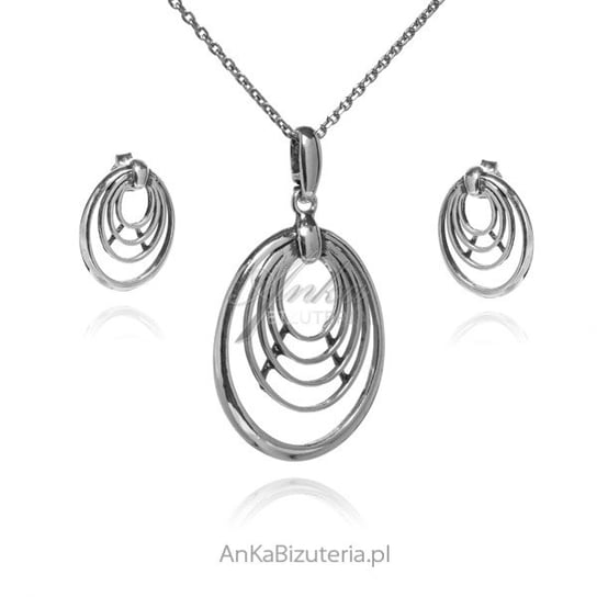 AnKa Biżuteria, Komplet biżuteria srebrna owalny labirynt AnKa Biżuteria