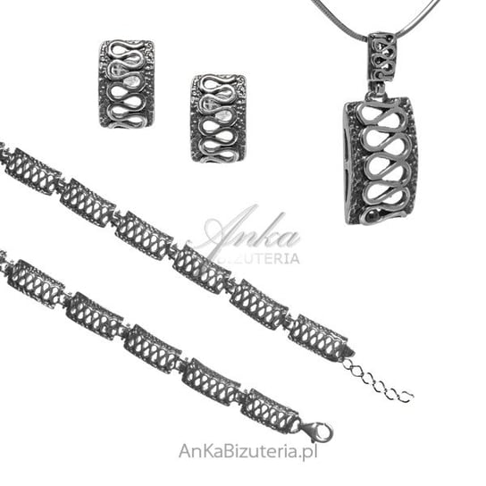 AnKa Biżuteria, Komplet biżuteria srebrna Prostokąty w Esy floresy AnKa Biżuteria