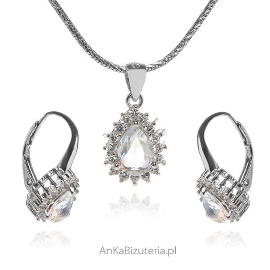 AnKa Biżuteria, Komplet biżuteria srebrna z cyrkonią w kolorze Auror AnKa Biżuteria