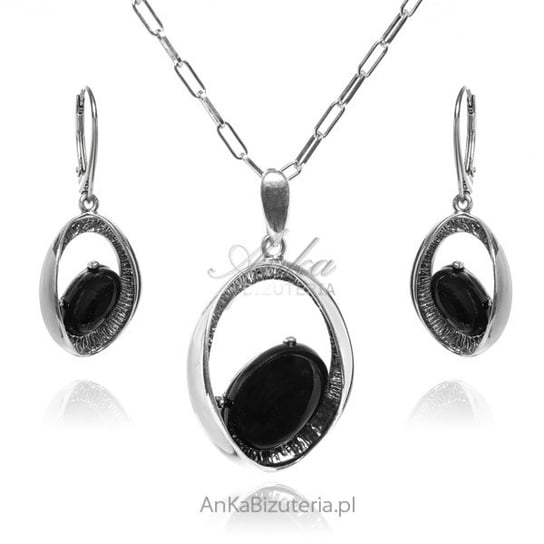 AnKa Biżuteria, Komplet biżuteria srebrna z czarnym onyksem AnKa Biżuteria