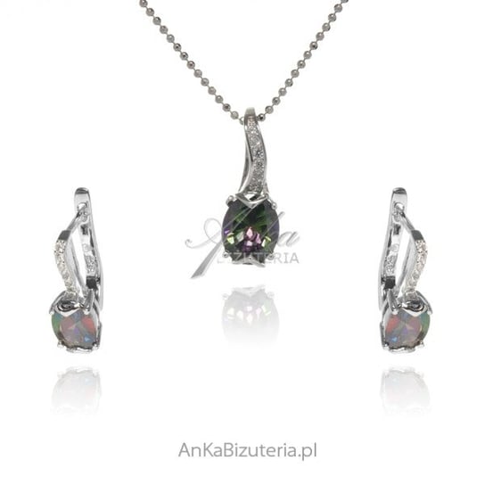 AnKa Biżuteria, Komplet biżuteria srebrna z kamieniem Mystic Topaz AnKa Biżuteria