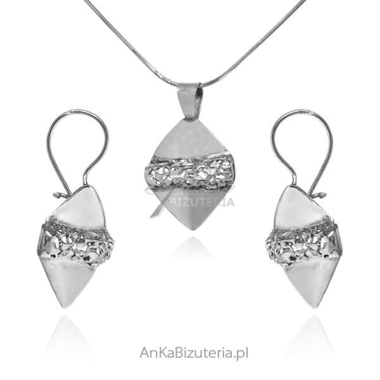 AnKa Biżuteria, Komplet biżuterii srebrnej VINTAGE z oksydowanym zdo AnKa Biżuteria