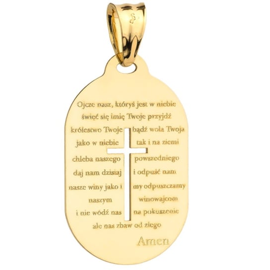AnKa Biżuteria, Medalik Złoty Pr. 585 Z Krzyżykiem I Modlitwą Ojcze AnKa Biżuteria