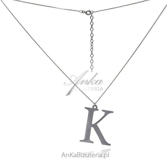 AnKa Biżuteria, Modna biżuteria srebrna Naszyjnik rodowany z literką AnKa Biżuteria
