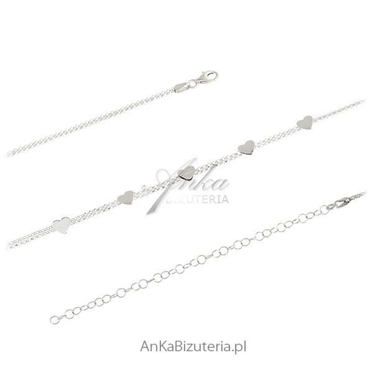 AnKa Biżuteria, Naszyjnik srebrny choker z serduszkami - Modna biżut AnKa Biżuteria