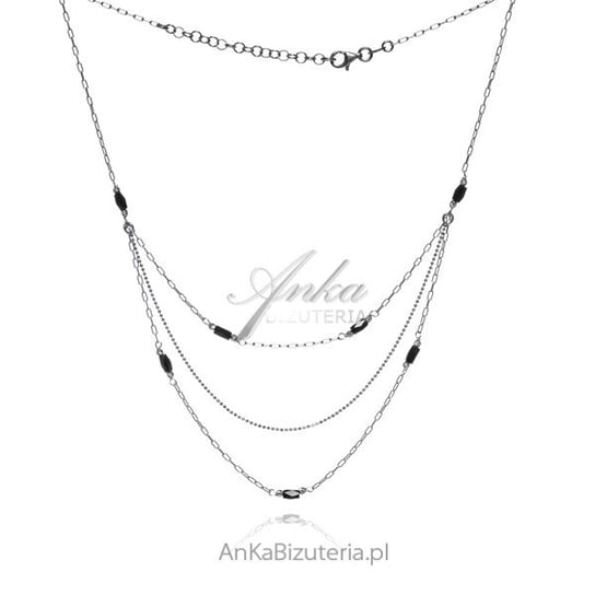 AnKa Biżuteria, Naszyjnik srebrny kaskadowy z czarnymi onyksami AnKa Biżuteria