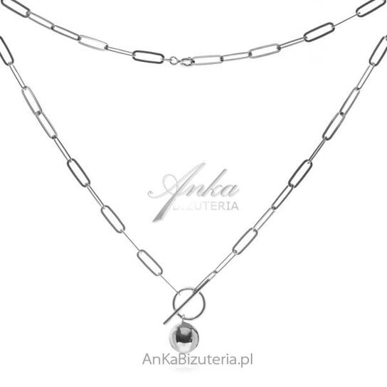 AnKa Biżuteria, Naszyjnik srebrny Kulka z tibonem z łańcuszkiem rol AnKa Biżuteria