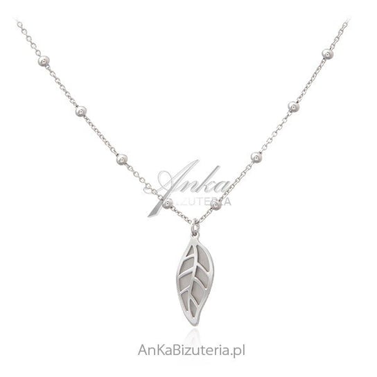AnKa Biżuteria, Naszyjnik srebrny LISTEK - modna biżuteria srebrna AnKa Biżuteria