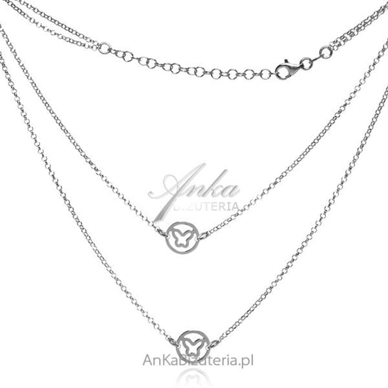 AnKa Biżuteria, Naszyjnik srebrny podwójny z motylkami AnKa Biżuteria