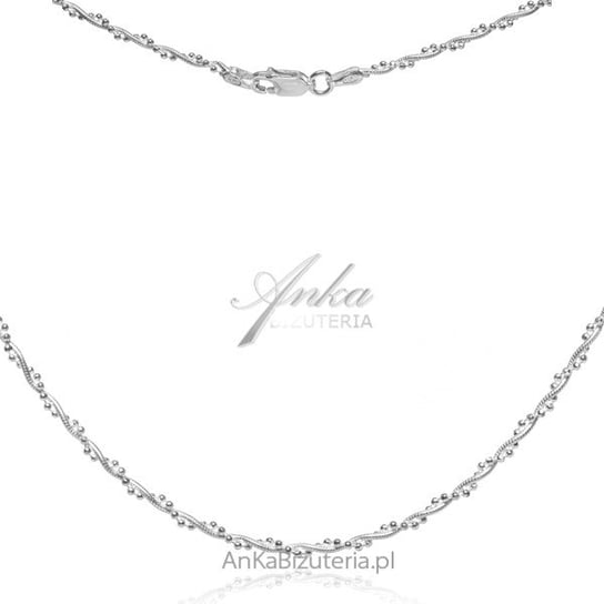 AnKa Biżuteria, Naszyjnik srebrny  - połączenie łańcuszka żyłka i k AnKa Biżuteria