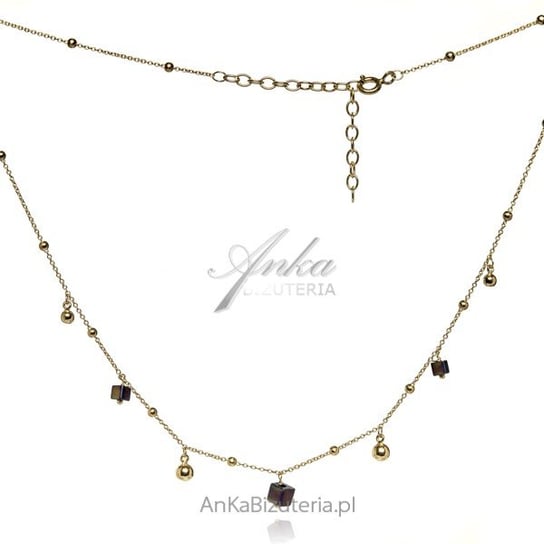 AnKa Biżuteria, Naszyjnik srebrny pozłacany z kolorowym hematytem AnKa Biżuteria