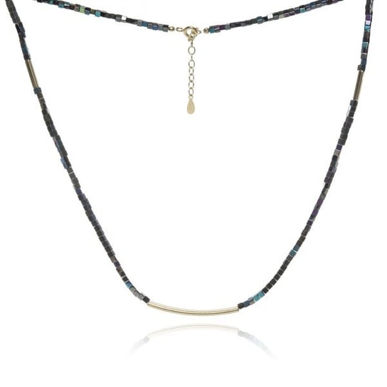 AnKa Biżuteria, Naszyjnik srebrny pozłacany z kolorowym hematytem AnKa Biżuteria