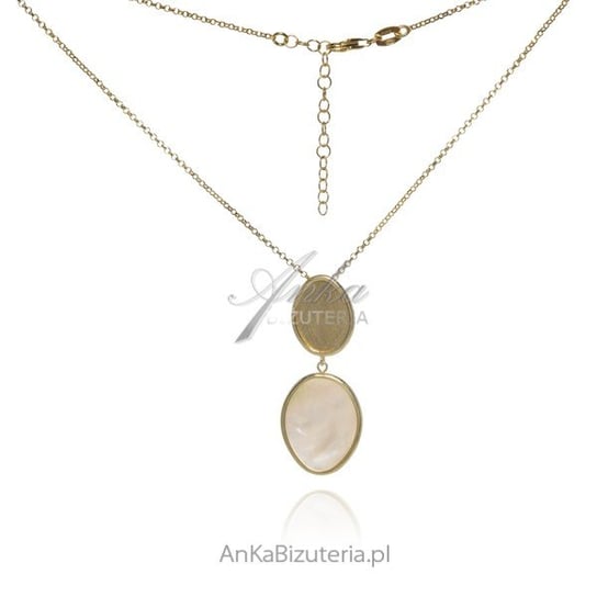 AnKa Biżuteria, Naszyjnik srebrny pozłacany z masą perłową AnKa Biżuteria