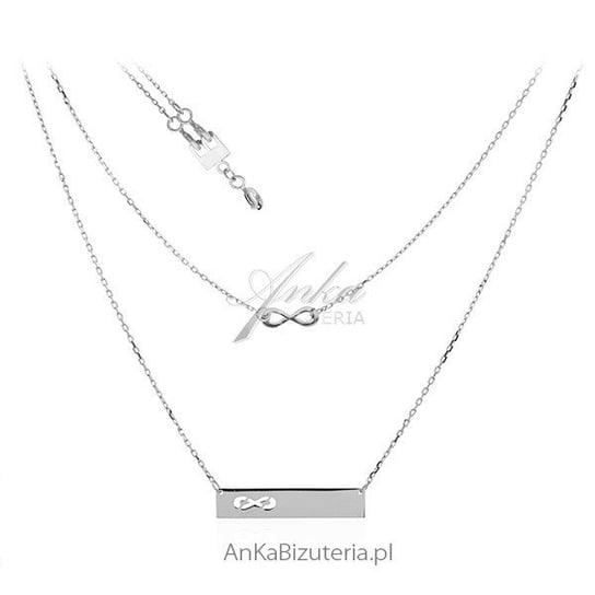 AnKa Biżuteria, Naszyjnik srebrny rodowany 2 w 1 Biżuteria modułowa AnKa Biżuteria
