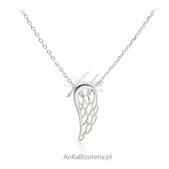 AnKa Biżuteria, Naszyjnik srebrny skrzydełko - srebro rodowane AnKa Biżuteria