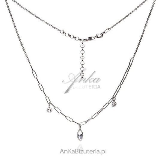 AnKa Biżuteria, Naszyjnik srebrny z cyrkoniami - Modna biżuteria wło AnKa Biżuteria