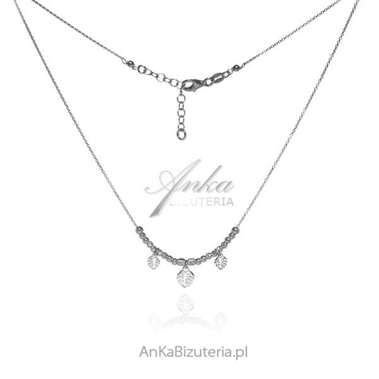 AnKa Biżuteria, Naszyjnik srebrny z diamentowanymi kuleczkami i LIST AnKa Biżuteria