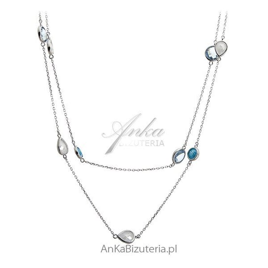 AnKa Biżuteria, Naszyjnik srebrny z kolorowymi cyrkoniami - biżuteri AnKa Biżuteria