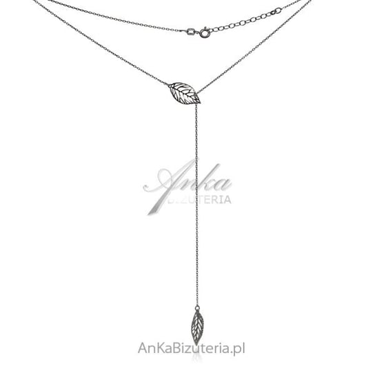 AnKa Biżuteria, Naszyjnik srebrny z LISTKAMI - krawat AnKa Biżuteria