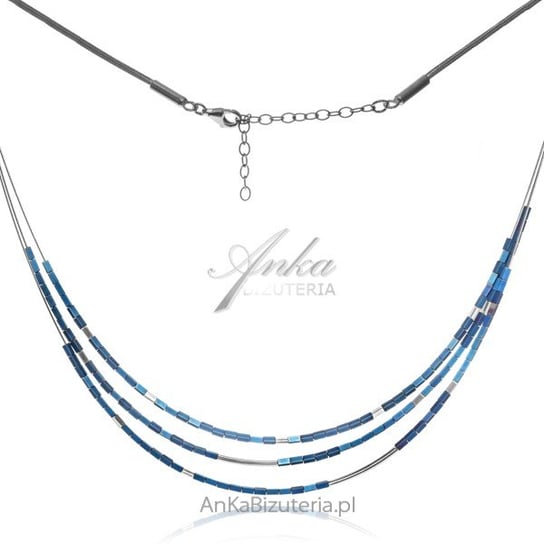 AnKa Biżuteria, Naszyjnik srebrny z niebieskimi hematytami AnKa Biżuteria