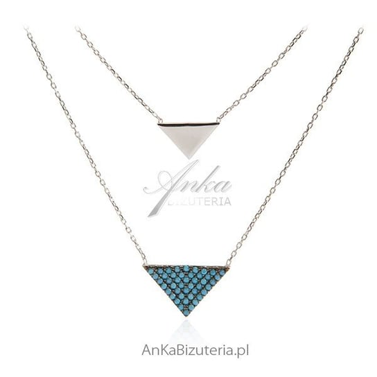 AnKa Biżuteria, Naszyjnik srebrny z niebieskimi turkusami AnKa Biżuteria