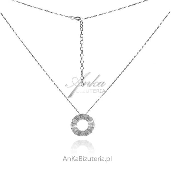 AnKa Biżuteria, Naszyjnik srebrny z teksturowane kółko AnKa Biżuteria