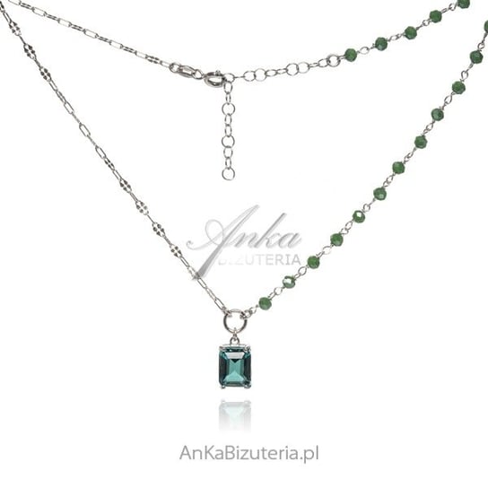 AnKa Biżuteria, Naszyjnik srebrny z zieloną cyrkonią DUBLIN AnKa Biżuteria