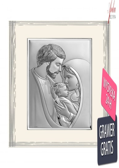 AnKa Biżuteria, Obraz Święta Rodzina na białym cieniowanym drewnie 1 Inna marka