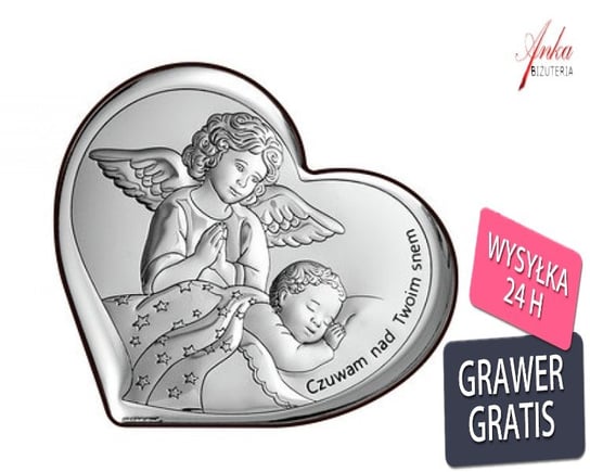 AnKa Biżuteria, Obrazek srebrny Aniołek czuwający nad dzieciątkiem 1 Inna marka