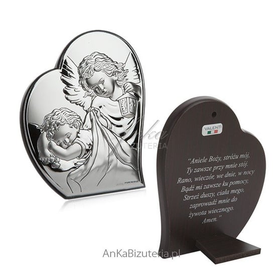 AnKa Biżuteria, Obrazek srebrny Aniołek w sercu 9 cm*10,7cm Modlitwa Inna marka