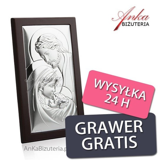 AnKa Biżuteria, Obrazek srebrny Święta Rodzina 8*14 cm Inna marka