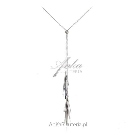 AnKa Biżuteria, Oryginalny Długi naszyjnik srebrny z frędzlami - reg AnKa Biżuteria