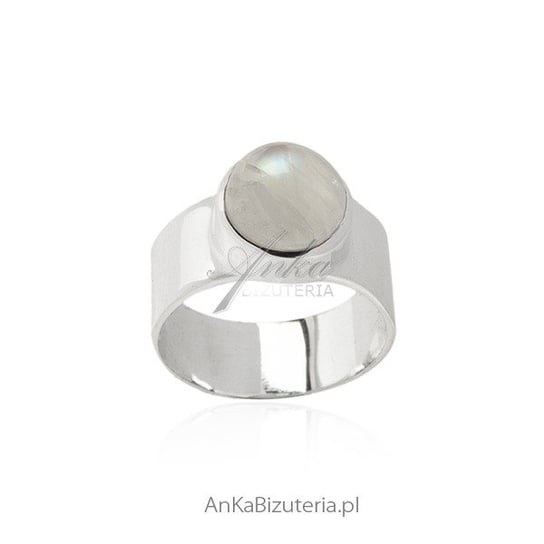 AnKa Biżuteria, Oryginalny pierścionek srebrny z kamieniem księżycow AnKa Biżuteria