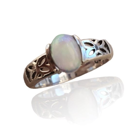 AnKa Biżuteria, Piękny pierścionek srebrny z prawdziwym opalem austr AnKa Biżuteria