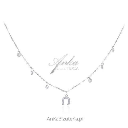 AnKa Biżuteria, Piękny srebrny naszyjnik z amuletem szczęścia - kotw AnKa Biżuteria
