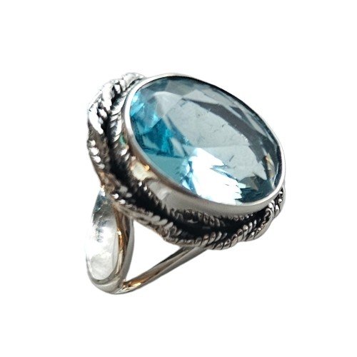 AnKa Biżuteria, Pierścionek srebrny oksydowany z niebieskim BLUE TO AnKa Biżuteria