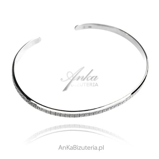 AnKa Biżuteria, Srebrna bransoleta typu bangle z grawerowanym wzore AnKa Biżuteria