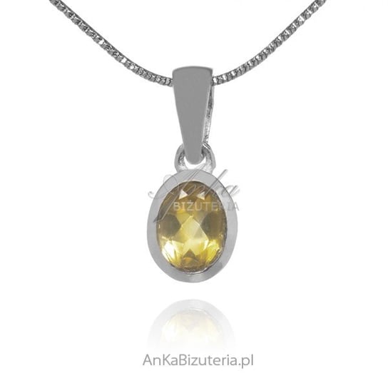 AnKa Biżuteria, Srebrna zawieszka z żółtym cytrynem owalna AnKa Biżuteria