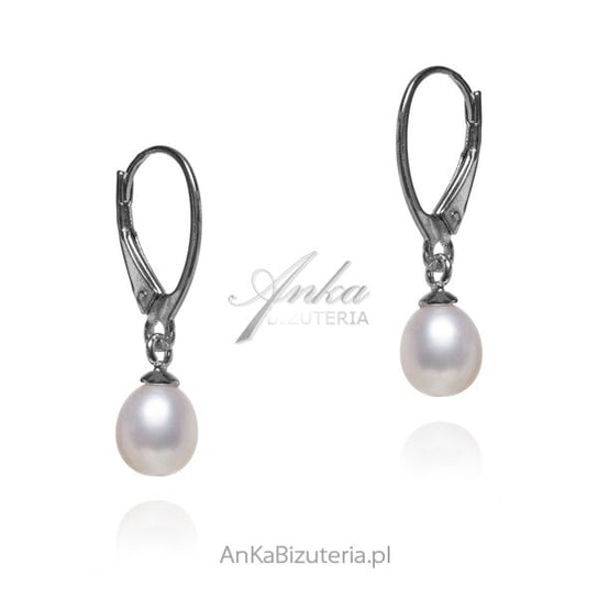 AnKa Biżuteria, Srebrne kolczyki z białą perłą AnKa Biżuteria