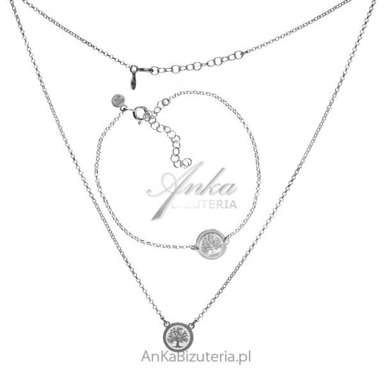 AnKa Biżuteria, Srebrny komplet biżuteri DZEWKO SZCZĘŚCIA AnKa Biżuteria
