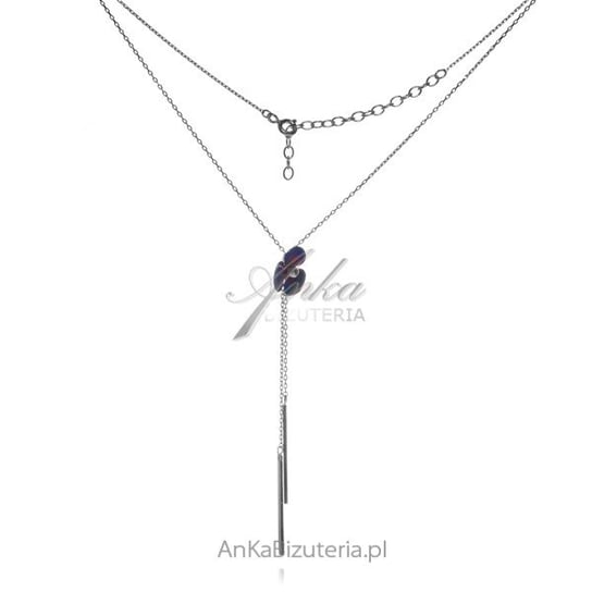 AnKa Biżuteria, Srebrny naszyjnik Krawat z tytanowym kwiatkiem AnKa Biżuteria