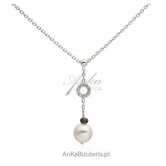 AnKa Biżuteria, Srebrny naszyjnik z białą perełką AnKa Biżuteria
