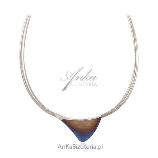 AnKa Biżuteria, Srebrny naszyjnik z tytanem na stalowych linkach AnKa Biżuteria
