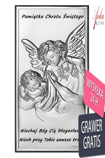 AnKa Biżuteria, Srebrny obrazek Aniołek Pamiątka Chrztu Świętego 10 Inna marka