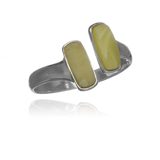 AnKa Biżuteria, Srebrny pierścionek regulowany z żółtym bursztynem AnKa Biżuteria