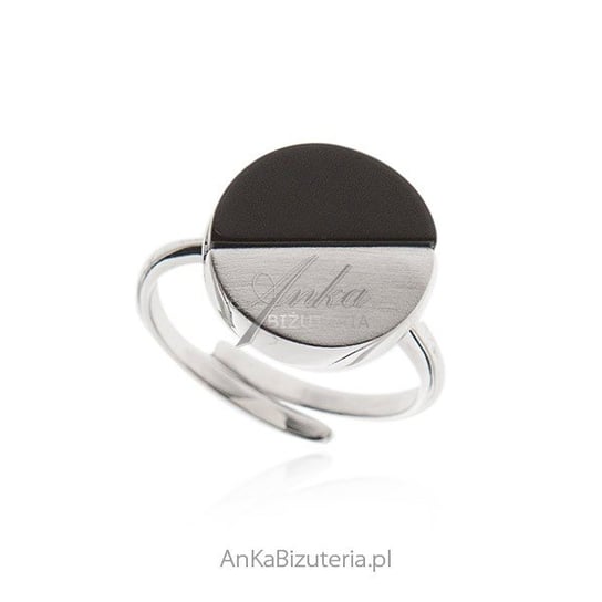 AnKa Biżuteria, Srebrny pierścionek z czarnym onyksem AnKa Biżuteria