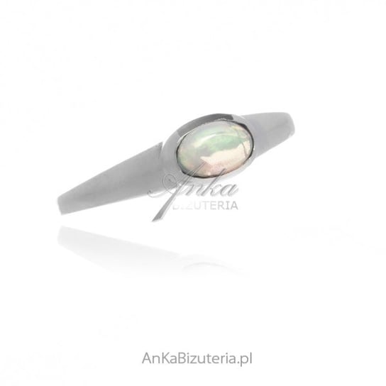 AnKa Biżuteria, Srebrny pierścionek z naturalnym opalem , subtelny AnKa Biżuteria