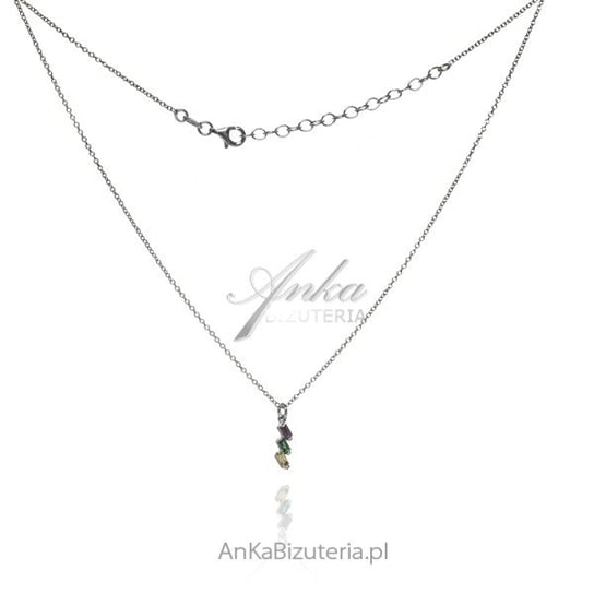 AnKa Biżuteria, Subtelny naszyjnik srebrny z kolorową cyrkonią AnKa Biżuteria