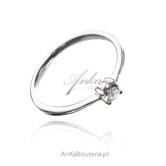 AnKa Biżuteria, Subtelny pierścionek srebrny z białą cyrkonią - jak AnKa Biżuteria