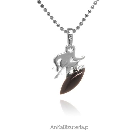 AnKa Biżuteria, Zawieszka srebrna z bursztynem SURFING BOY AnKa Biżuteria
